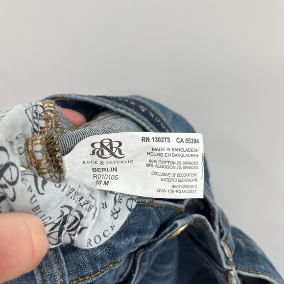 Womens Rock & Republic Mid-Rise Berlin Dark Wash Skinny Denim Jeans Size 10 - Picture 6 of 12